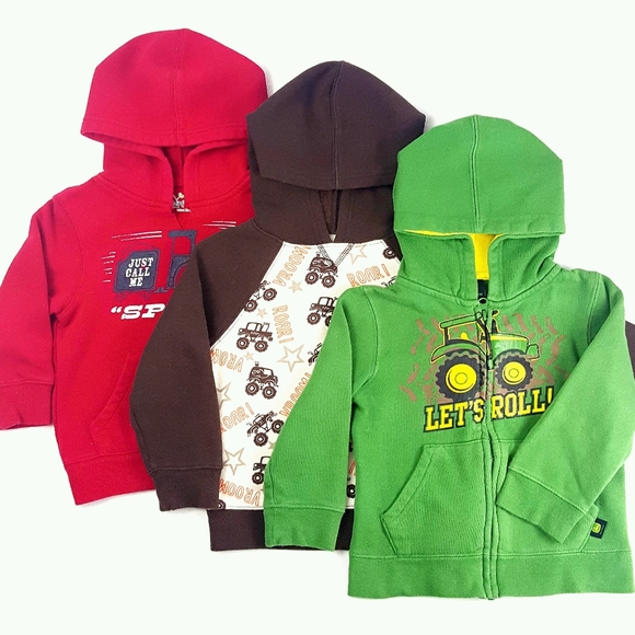 Lot 2T JOHN DEERE JB Tractor Truck Hoodie Set - Picture 1 of 4